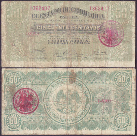 1914 Mexico 50 Centavos (Chihuahua) L000525